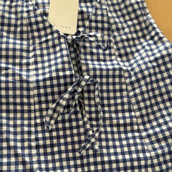 NWT Piyama Lounge Set in Gingham Blue. Size small - Picture 7 of 14